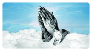 DSC700 103 BL Praying Hands Clouds Blue